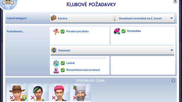 Klubové požadavky (obrázek)