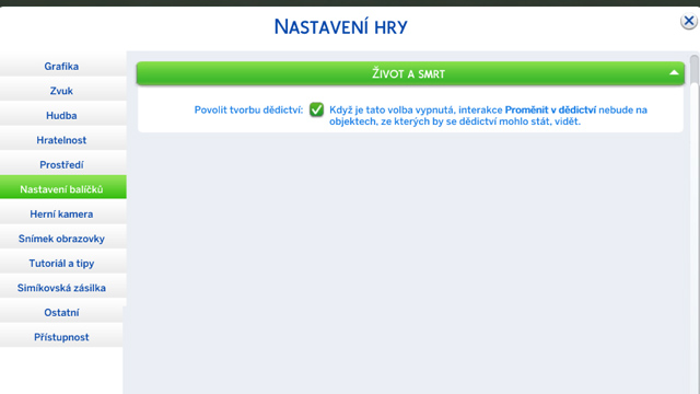 Nastavení balíčků (obrázek)
