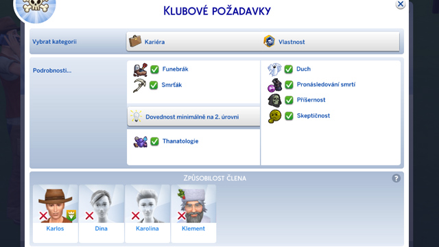 Klubové požadavky (obrázek)