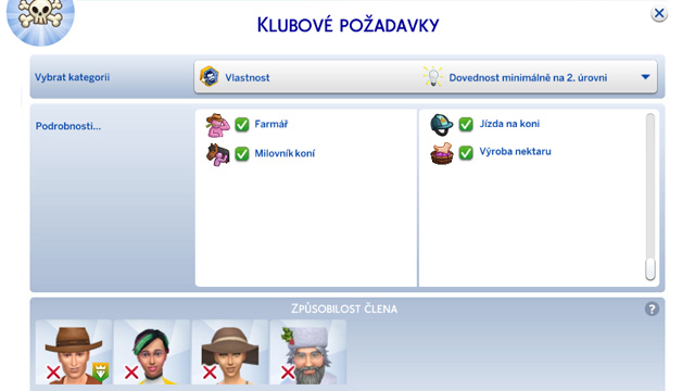 Klubové požadavky (obrázek)